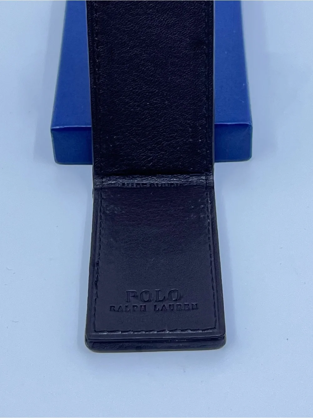 Polo Ralph Lauren Men's Pebbled Leather Money Clip | Dark Brown